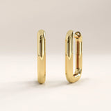 14k Gold Vermeil Rectangle Hoop Earrings