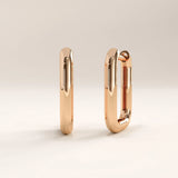 14k Gold Vermeil Rectangle Hoop Earrings