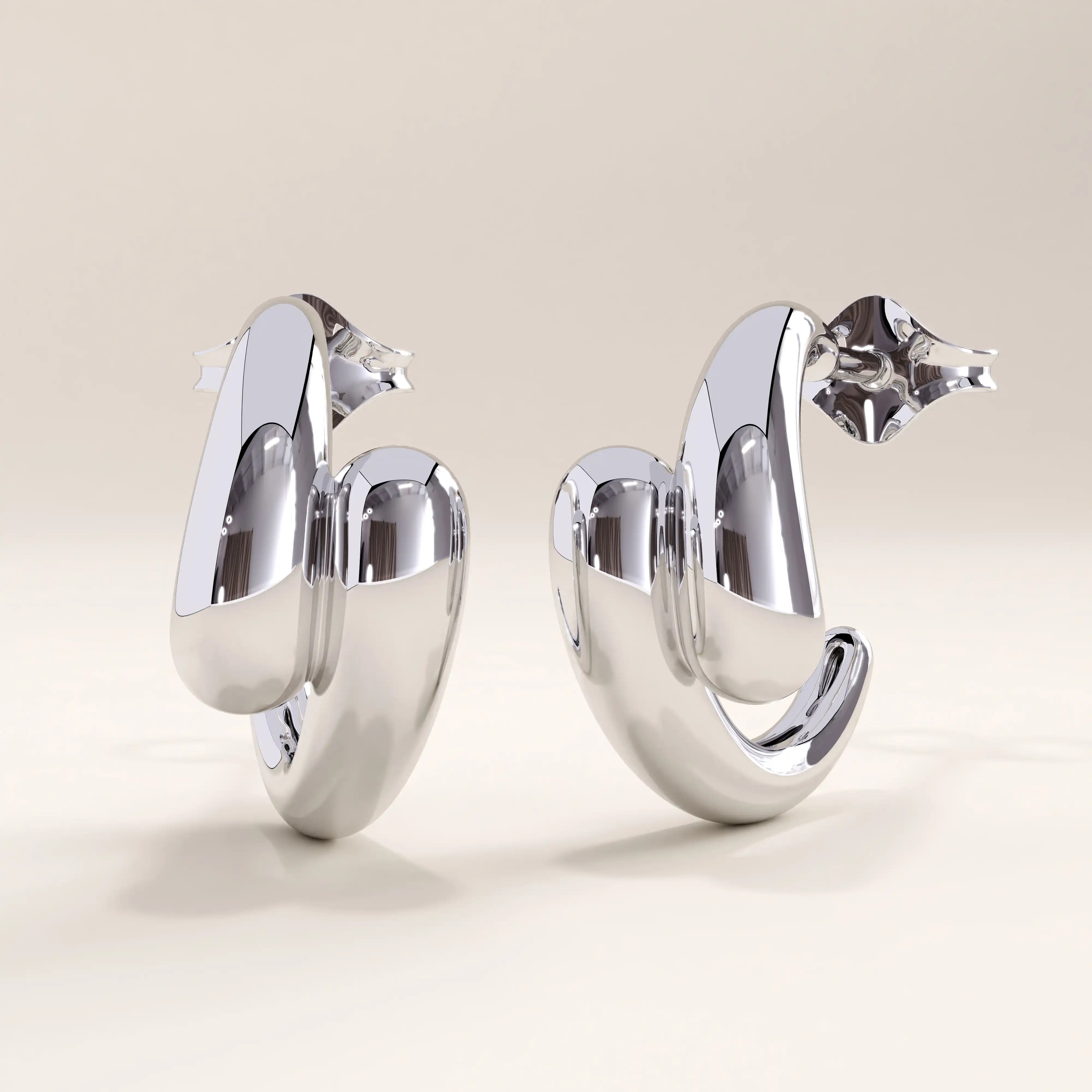 Vermeil Unique Drop Stud Earrings - BRENNMORE 