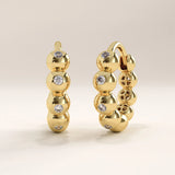 14k Gold Vermeil Beaded Hoop Earrings