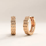 14k Gold Vermeil Textured Hoop Earrings