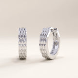 14k Gold Vermeil Textured Hoop Earrings