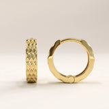14k Gold Vermeil Textured Hoop Earrings