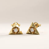 14k Gold Triangle Vermeil Earrings - BRENNMORE 