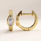 Marquise Lab Diamond Vermeil Hoop Earrings