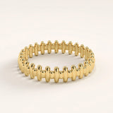 14k Gold Striped Vermeil Ring
