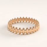 14k Gold Striped Vermeil Ring