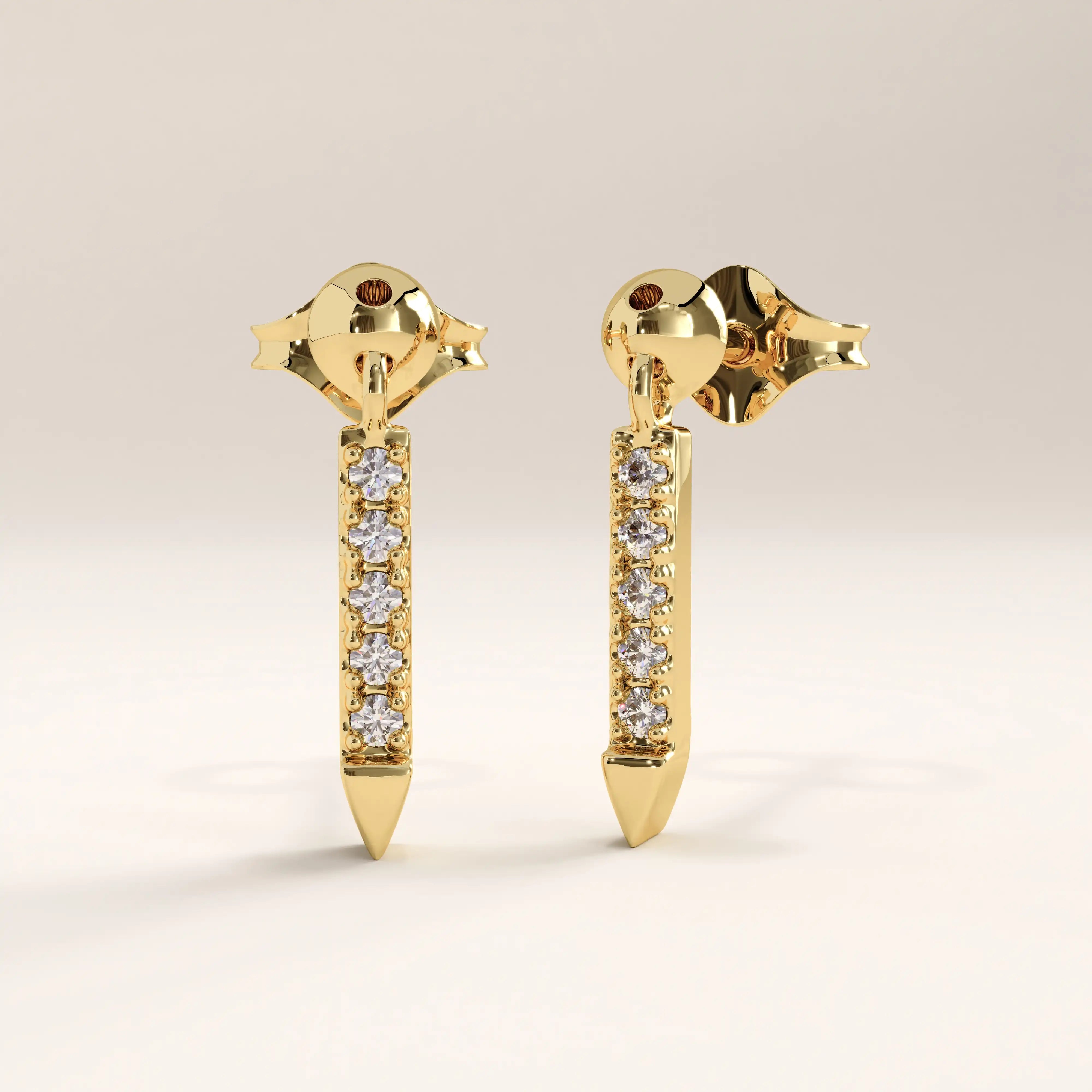 14k Gold Arrow Dangle Vermeil Earrings - BRENNMORE 