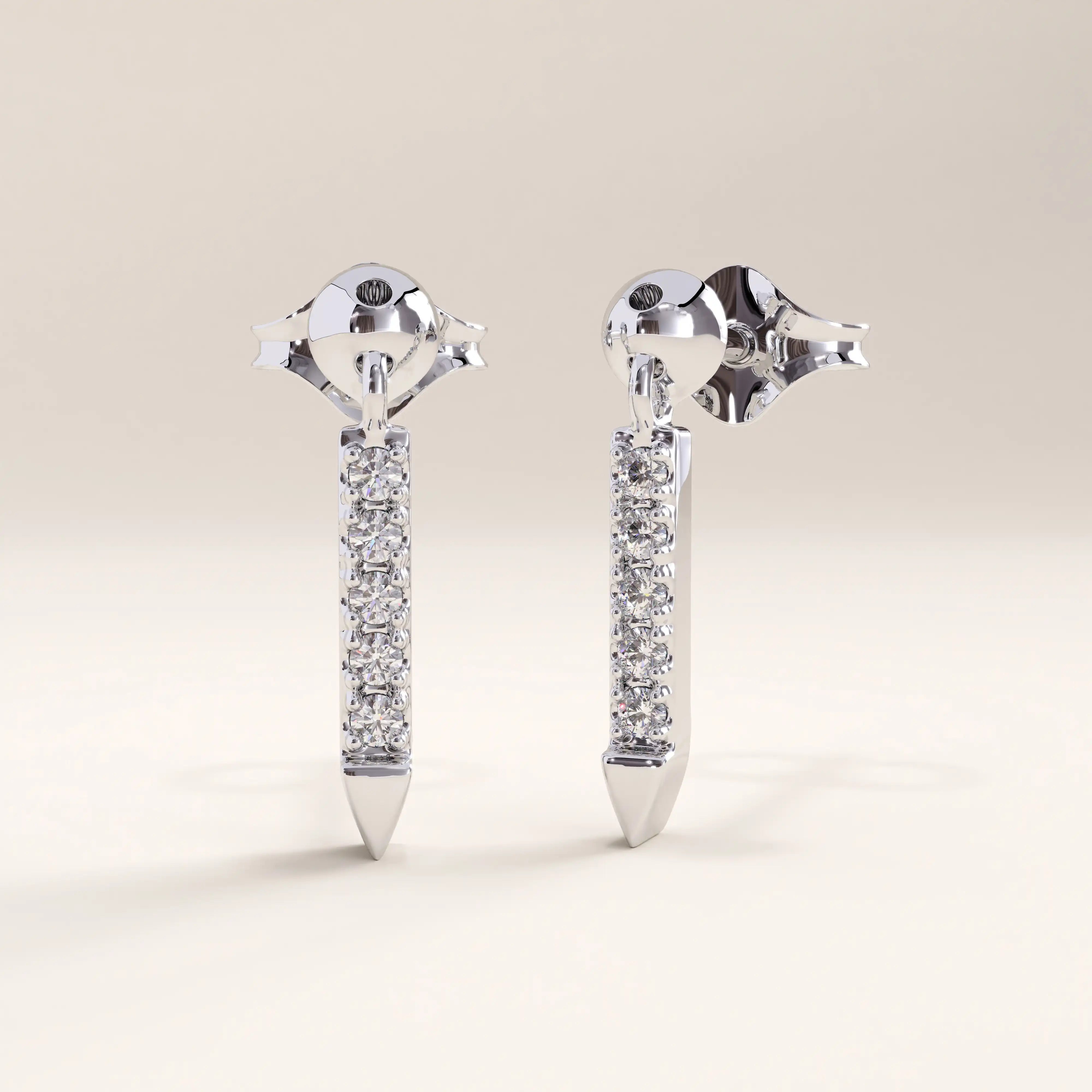 14k Gold Arrow Dangle Vermeil Earrings - BRENNMORE 