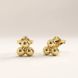 14k Gold Beaded Trio Vermeil Earrings