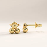 14k Gold Beaded Trio Vermeil Earrings