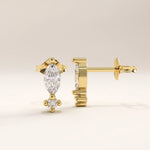 14k Gold Elongated Stud Vermeil Earrings - BRENNMORE 