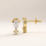 14k Gold Elongated Stud Vermeil Earrings - BRENNMORE 