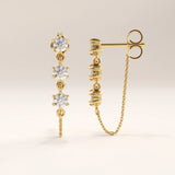 14k Gold Dangle Chain Vermeil Earrings - BRENNMORE 