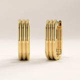 14k Gold Vermeil Line Hoop Earrings