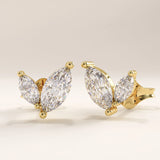 14k Gold Marquise Leaf Vermeil Earrings