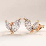 14k Gold Marquise Leaf Vermeil Earrings