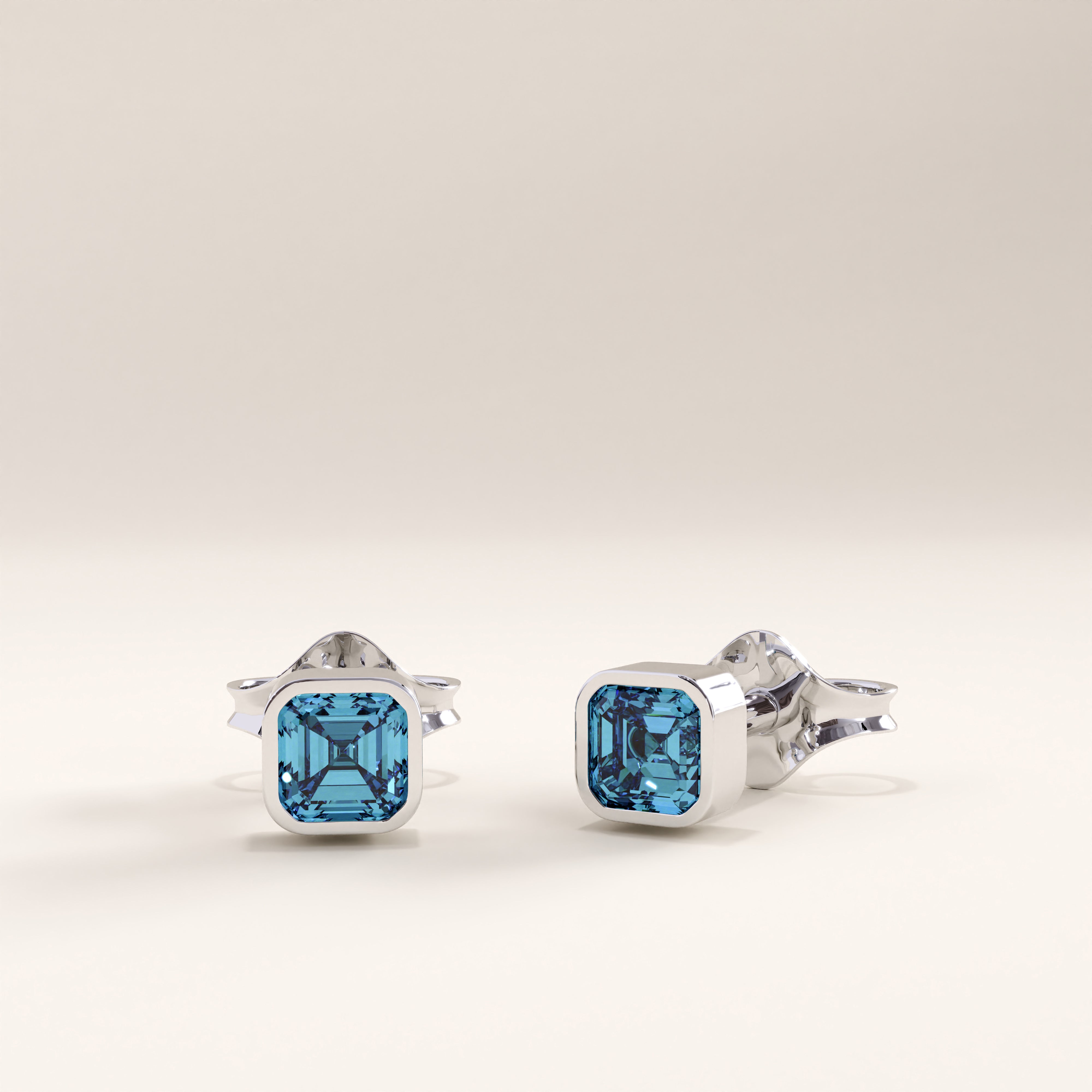 Vermeil Aquamarine Stud Earrings - BRENNMORE 