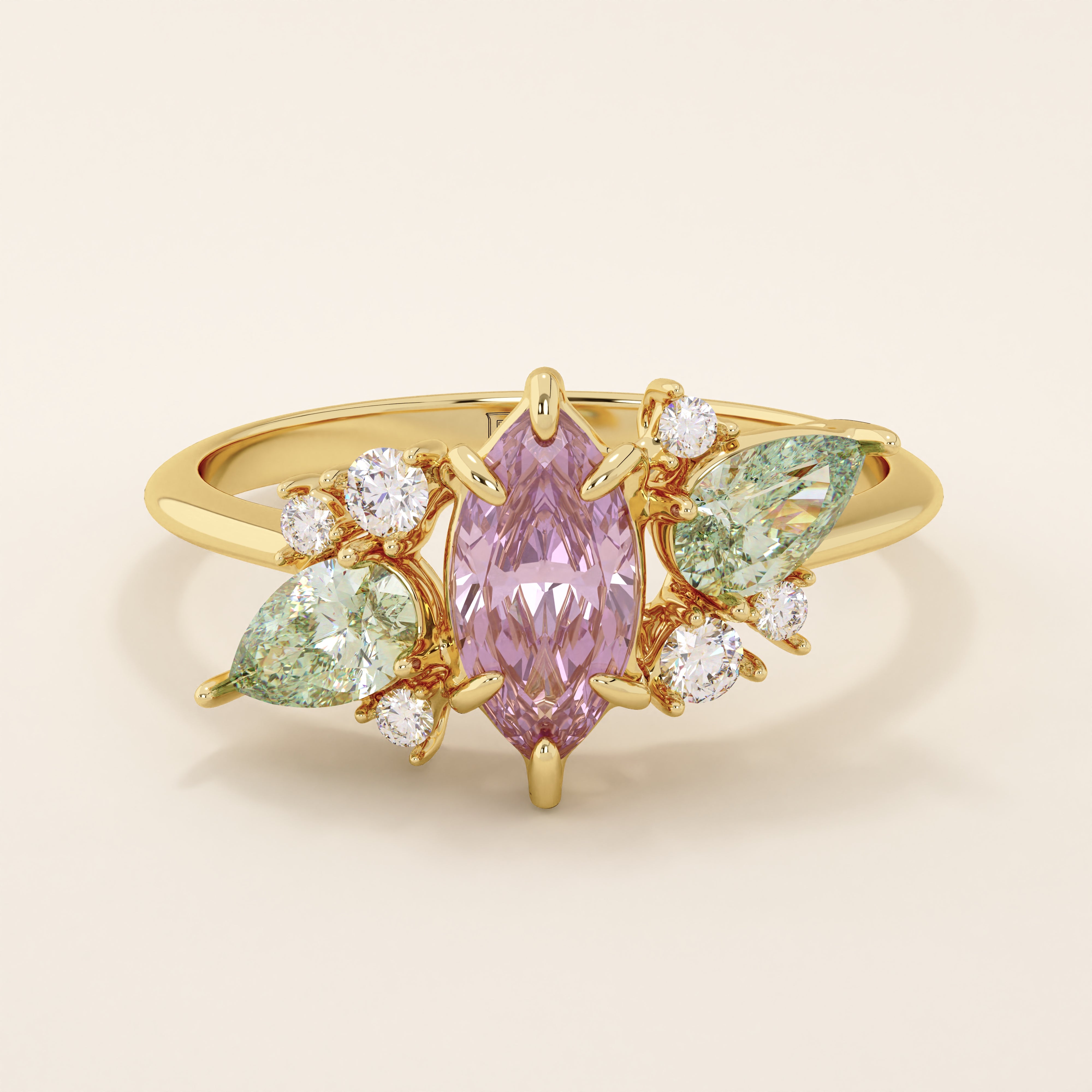 Lilac Chalcedony Engagement Ring - BRENNMORE 