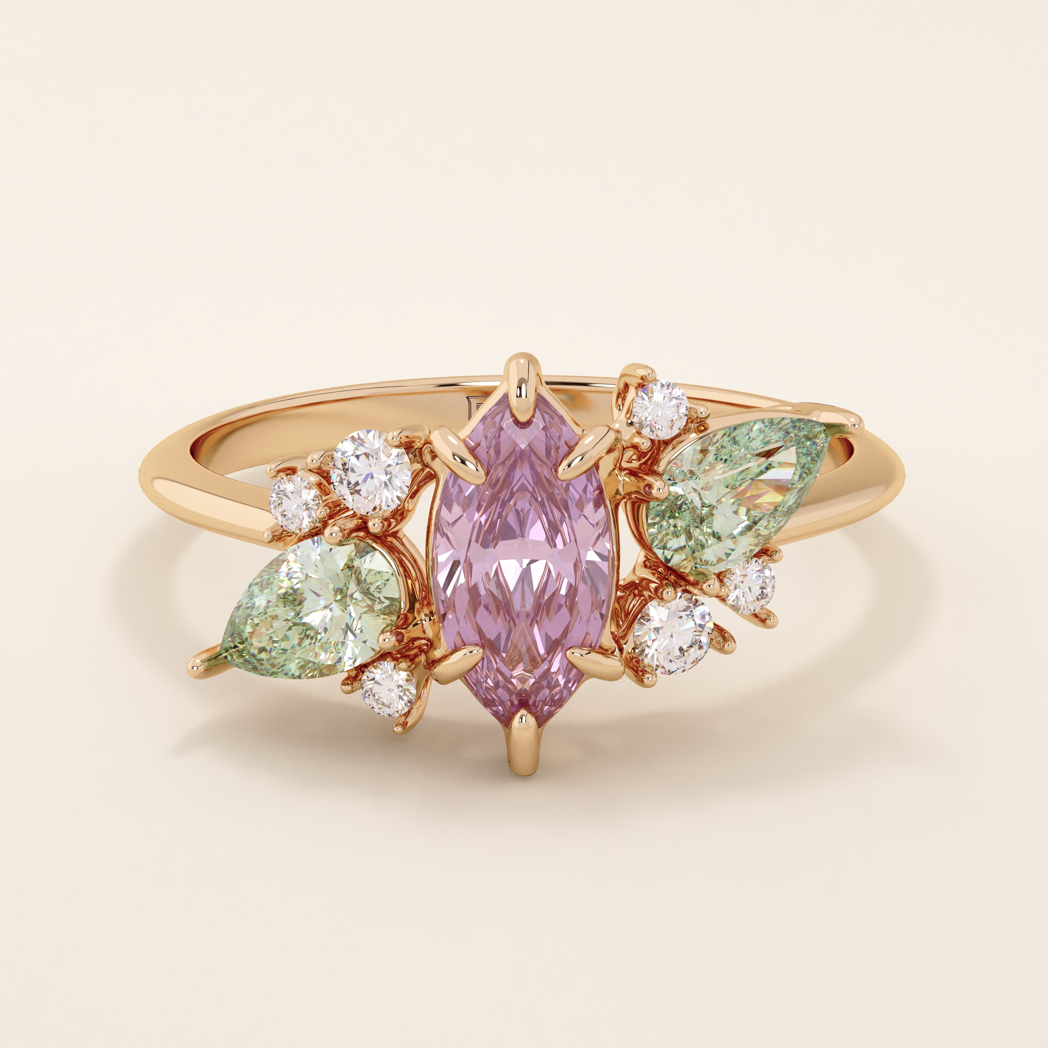 Lilac Chalcedony Engagement Ring - BRENNMORE 