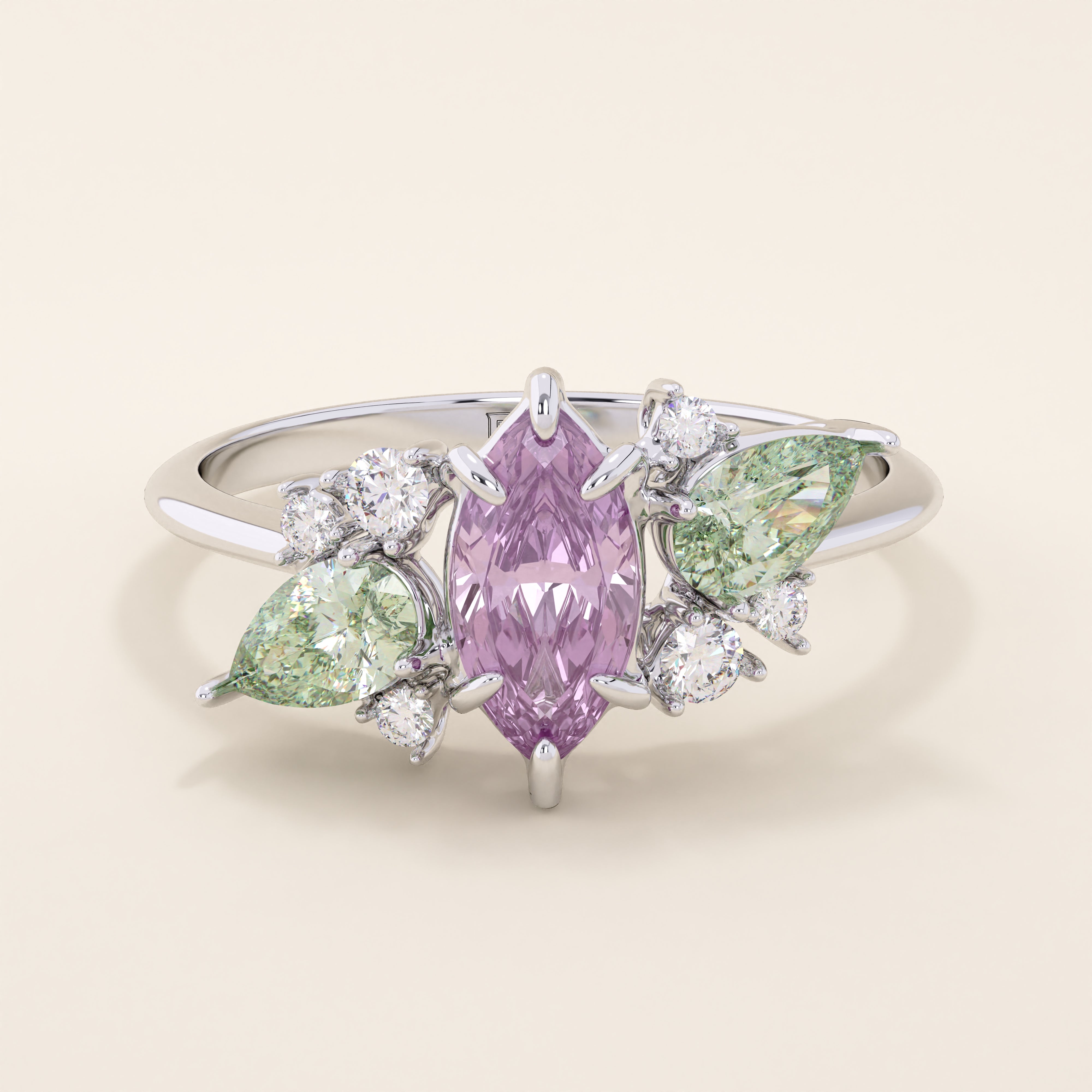 Lilac Chalcedony Engagement Ring - BRENNMORE 