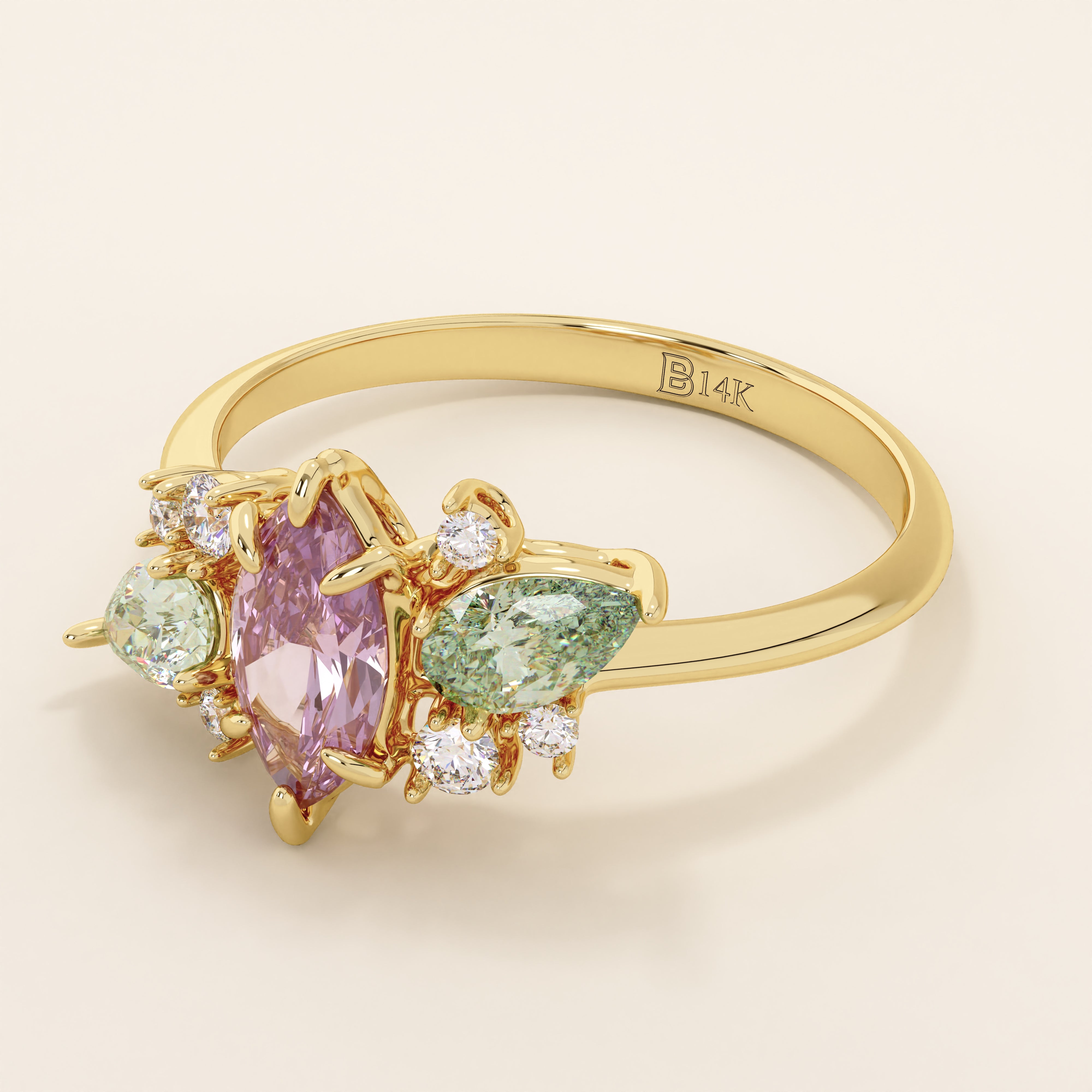 Lilac Chalcedony Engagement Ring - BRENNMORE 
