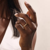Slim Beaded Band Curve Ring