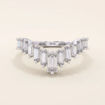 CURVED BAGUETTE RING ENHANCER in 14k solid gold for women