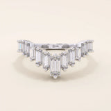 CURVED BAGUETTE RING ENHANCER in 14k solid gold for women