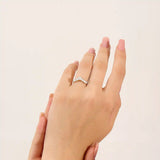 CURVED BAGUETTE RING ENHANCER in 14k solid gold for women