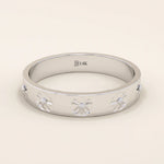 DAISY flower PATTERN 14k solid GOLD WEDDING BAND