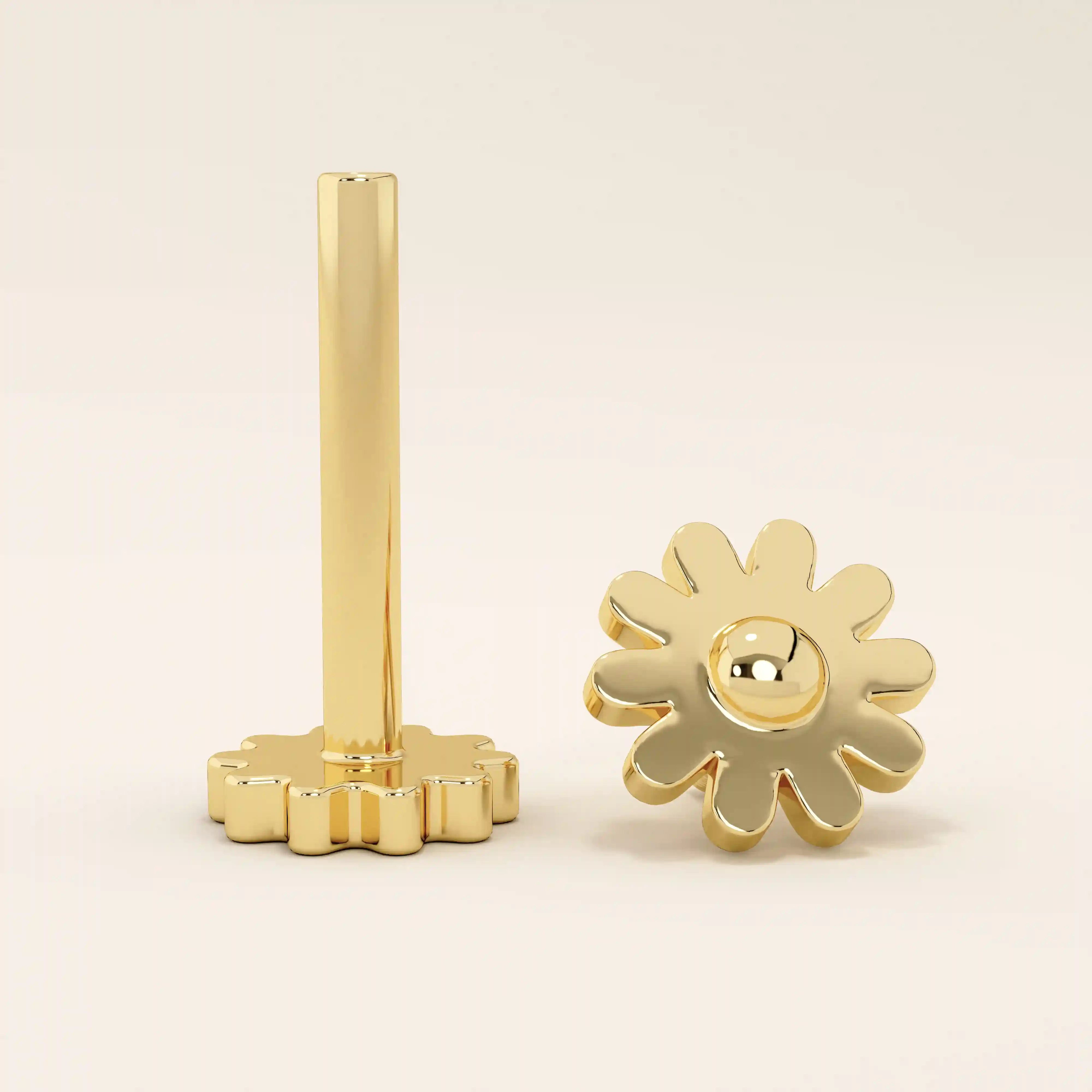 DAISY PIERCING IN 14K SOLID GOLD for women