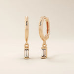 DANGLING BAGUETTE EARRING IN SOLID GOLD