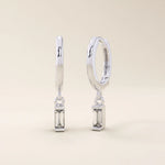 DANGLING BAGUETTE EARRING IN SOLID GOLD