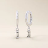 DANGLING BAGUETTE EARRING IN SOLID GOLD