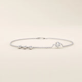 14k solid gold dangling tiny moissanite stones bracelet for women