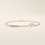 14k solid gold dangling tiny moissanite stones bracelet for women