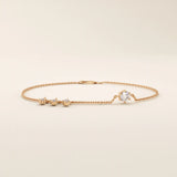 14k solid gold dangling tiny moissanite stones bracelet for women