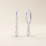 DANGLING MARQUISE CHARM HOOP EARRINGS IN 14K SOLID GOLD