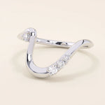 14K SOLID GOLD UNIQUE DEEP CURVE STACKABLE WEDDING RING FOR WOMEN