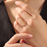 14K SOLID GOLD UNIQUE DEEP CURVE STACKABLE WEDDING RING FOR WOMEN