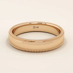 DOME MILGRAIN PLAIN 14K SOLID YELLOW GOLD ALLIANCE UNISEX WEDDING BAND