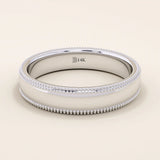 DOME MILGRAIN PLAIN 14K SOLID YELLOW GOLD ALLIANCE UNISEX WEDDING BAND
