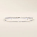 14k soid gold ultra thin double chain butterfly moissanite bracelet for women