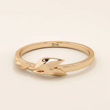 14K SOLID GOLD NATURE INSPIRED REALISTIC LEAF VINE WEDDING RING FOR WOMEN