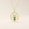 oval cut EMERALD SPIDER GOLD PENDANT