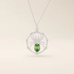 oval cut EMERALD SPIDER GOLD PENDANT