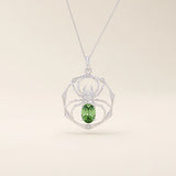 oval cut EMERALD SPIDER GOLD PENDANT