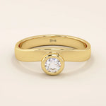 Curve Band Bezel Engagement Ring - BRENNMORE 