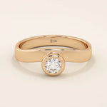 Curve Band Bezel Engagement Ring - BRENNMORE 